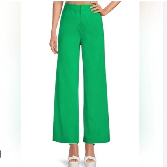 Gianni Bini 4 linen Lucie pants Xs Kelia muscle shoulder top green - Picture 1 of 8